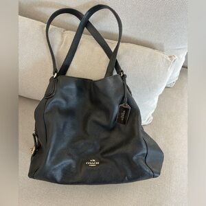 Coach Edie Pebbled Leather Shoulder bag black
